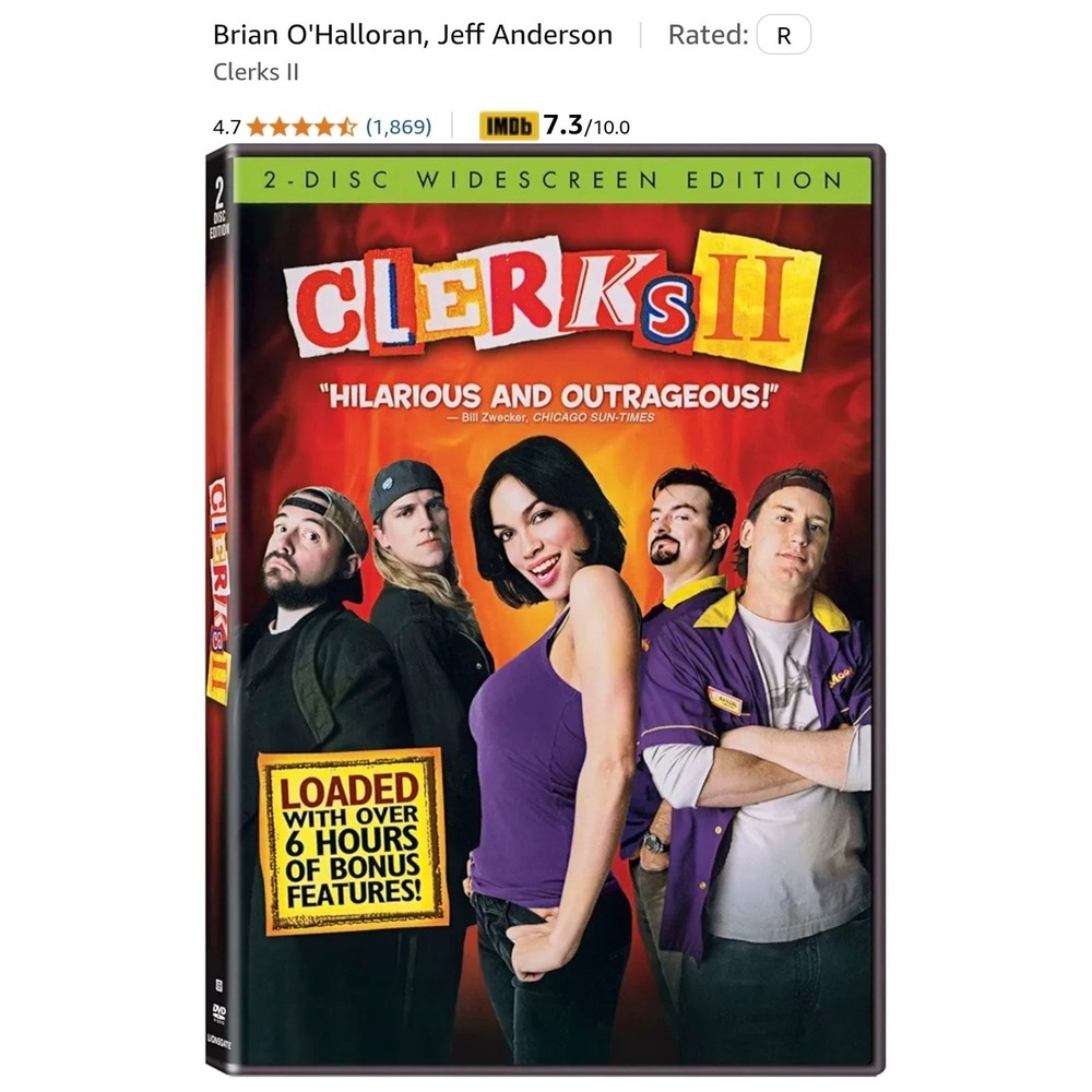 Clerks 2 2-Disc Widescreen Edition on DVD Rated R Comedy With Bonus Features